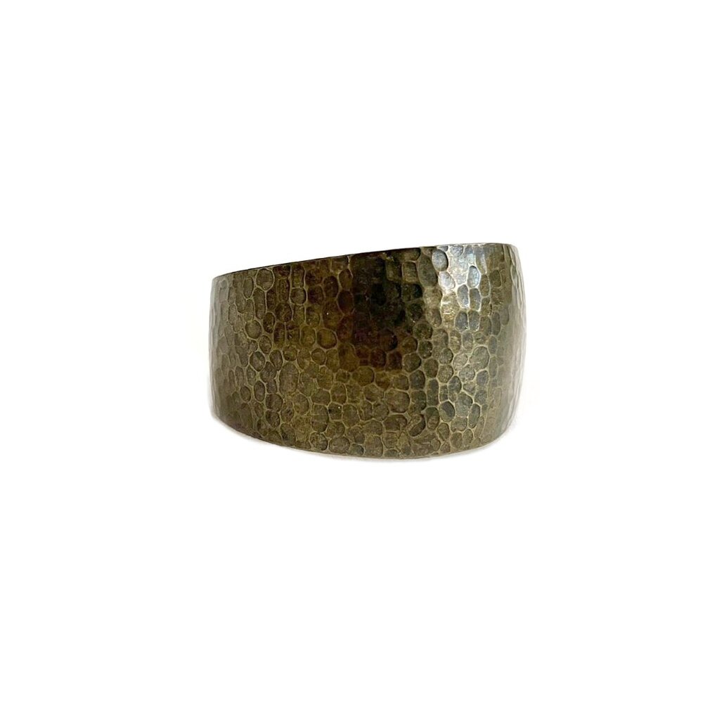 vintage | handcrafted wide band copper textured hammered boho cuff bracelet